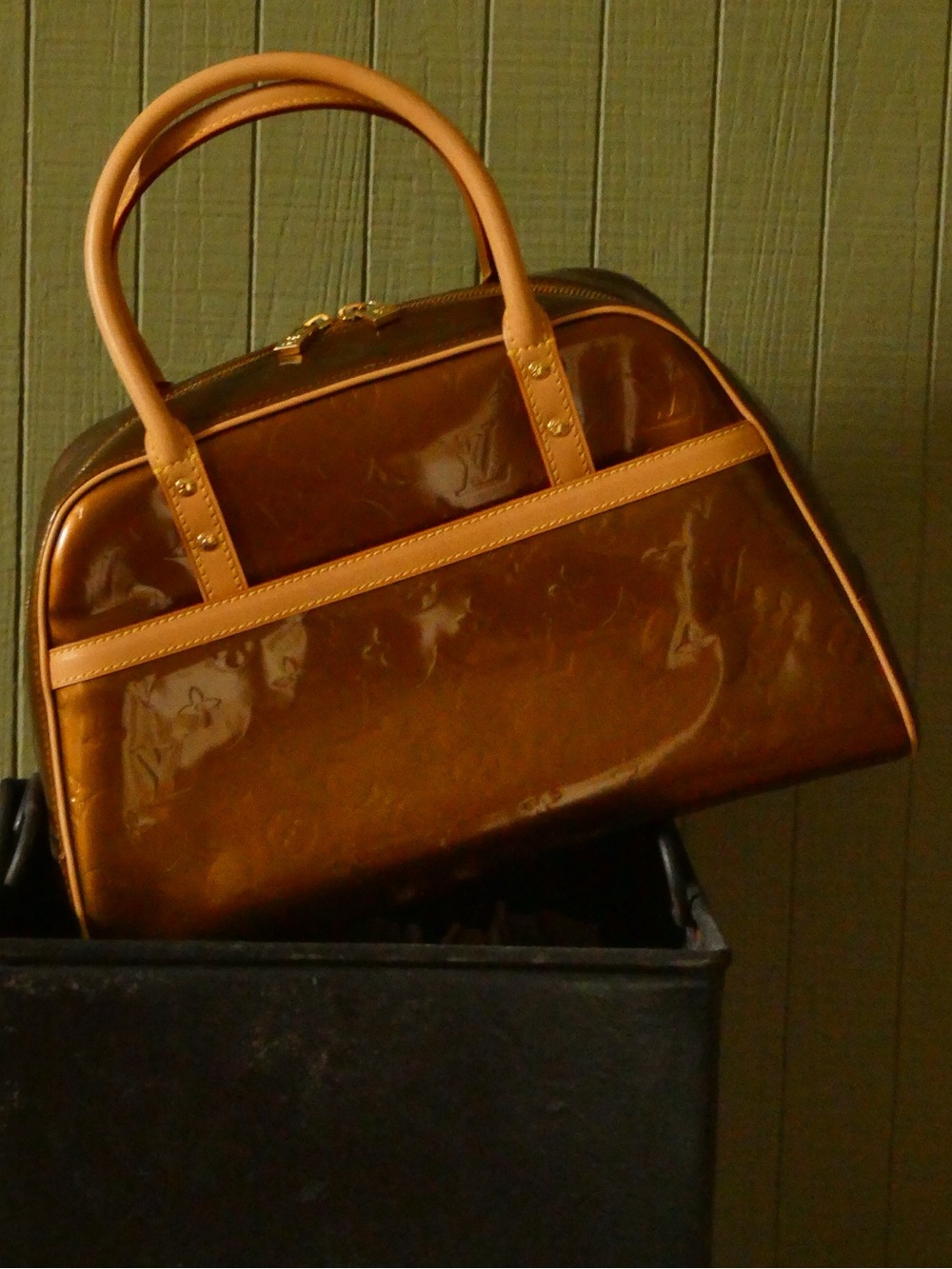 Louis Vuitton Authentic Vintage Copper Patent Tompkins Verified COA Legitgrails